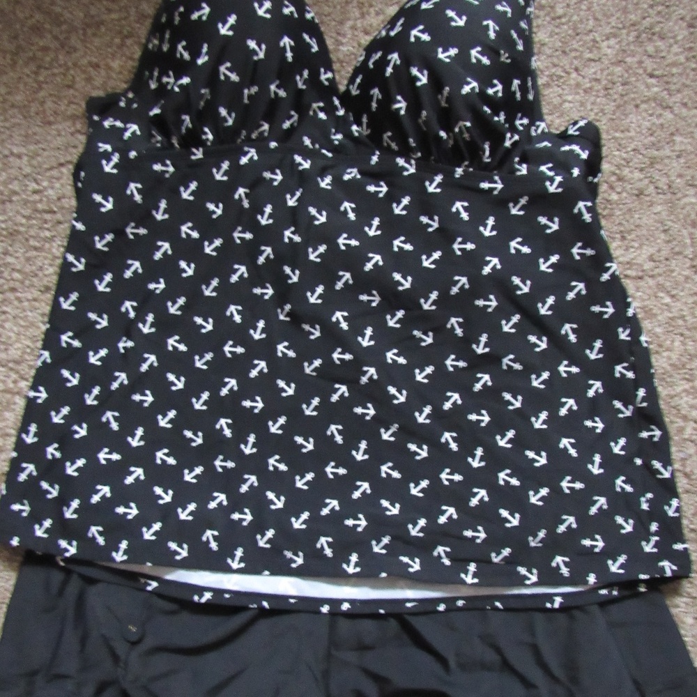 TORRID ANCHOR BATHING SUIT WITH SWIM SKIRT